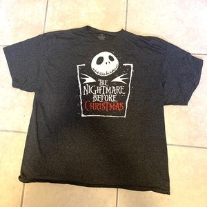 Nightmare Before Christmas Shirt Size XXL Disney Tshirt Gray Jack Skellington.